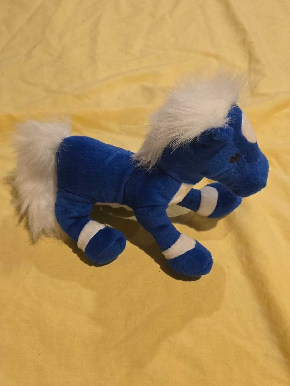 Blue And White Mustang Mascot Horse Plush